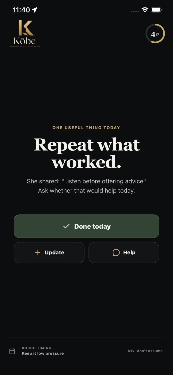 Kōbe iOS app preview